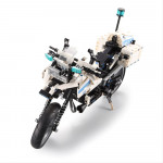 Motocykel Polícia - stavebnica Bielo-čierna